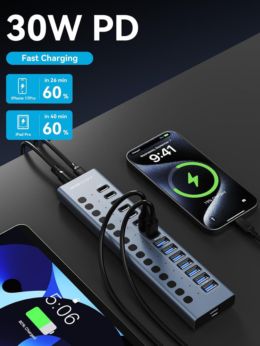 WipeOS Mobile Device USB Hub