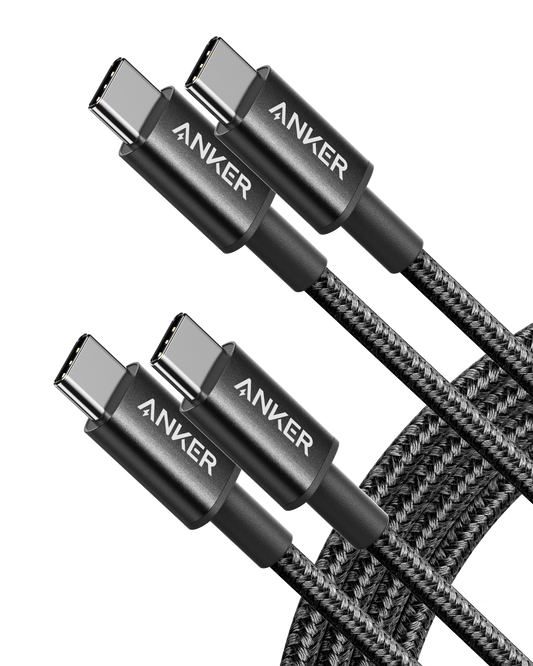 Anker USB C to USB C Cable (6FT, 2Pack), Type-C 100W Charger Cord Fast Charging for WipeOS and Macbook wiping