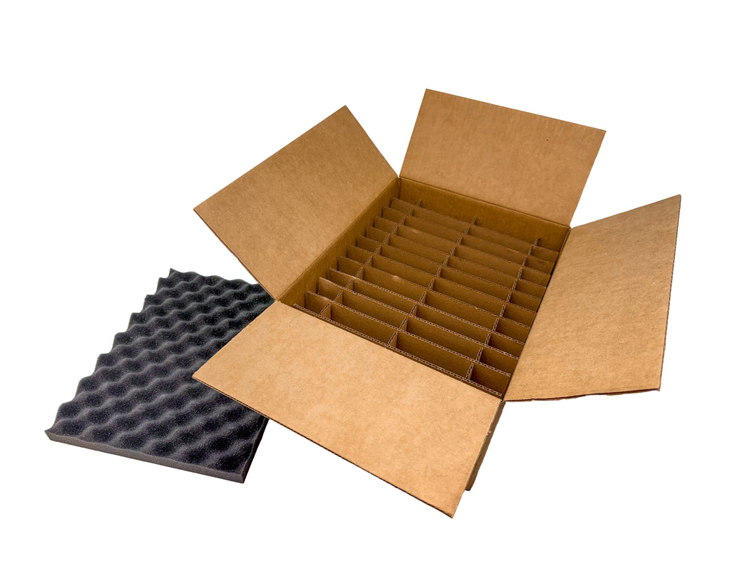 20-Count 3.5" HDD No Caddy Complete Corrugated Kit Box-Foam-Partitions