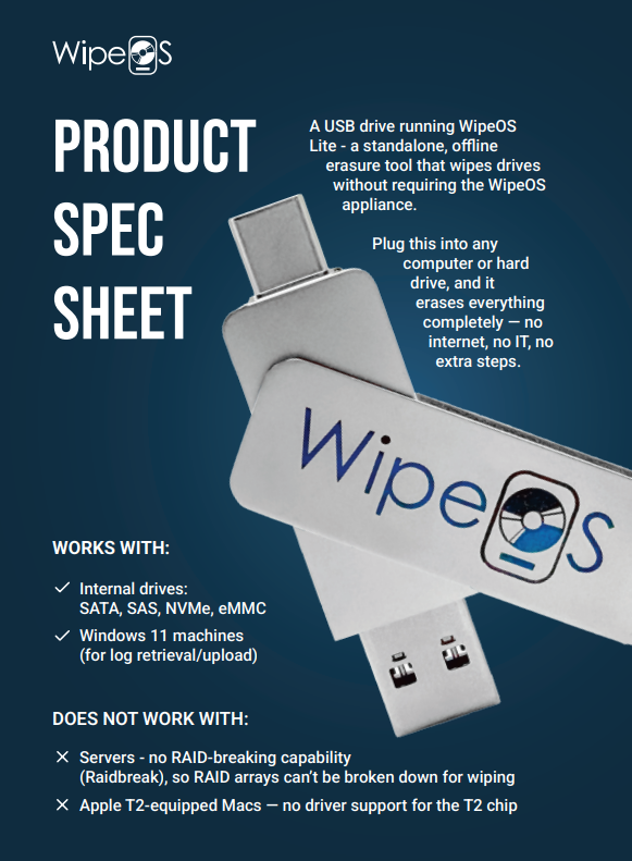 WipeOS Lite USB – Secure Data Erasure & Certified Drive Wiping Solution
